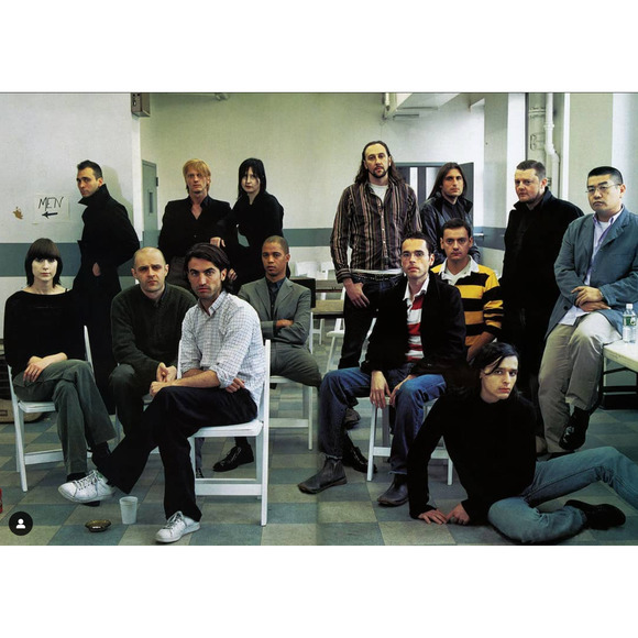 VINTAGE Rare Y2K 2001 MIGUEL ADROVER Striped Creme Navy Dress US 8 - Picture 2 of 12